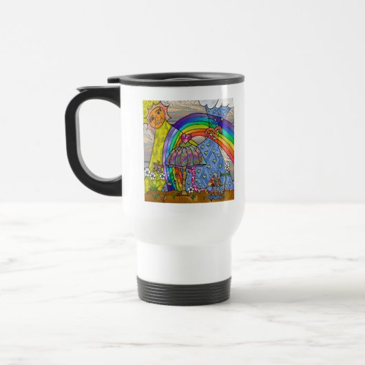 Retro 60s Psychedelic Magic Mushrooms Travel Mug Reisbeker (Links)