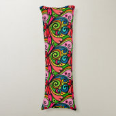 Retro 60s Psychedelic Pattern Lichaamskussen (Voorkant Verticaal)