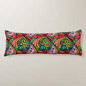 Retro 60s Psychedelic Pattern Lichaamskussen (Voorkant)