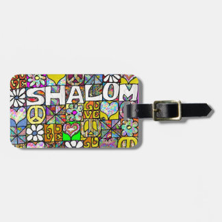 Retro 60s Psychedelic Shalom LOVE Bagagelabel