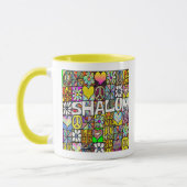 Retro 60s Psychedelic Shalom LOVE Mok (Links)