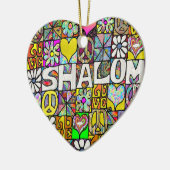 Retro 60s Psychedelic Shalom LOVE Ornament (Links)