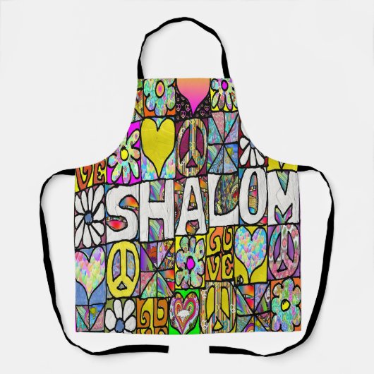 Retro 60s Psychedelic Shalom LOVE Schort (Voorkant)