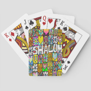 Retro 60s Psychedelic Shalom LOVE-speelkaarten Pokerkaarten