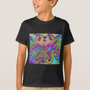 Retro 60s Psychedelische Hartjes Bloemen Cadeaus K T-shirt
