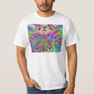 Retro 60s Psychedelische Hartjes Bloemen Cadeaus K T-shirt