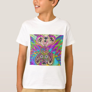 Retro 60s Psychedelische Hartjes Bloemen Cadeaus K T-shirt
