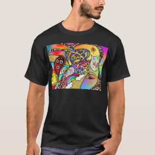 Retro 60s Psychedelische Hartjes Paisley Cadeaus K T-shirt