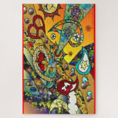 Retro 60s Psychedelische Levenscyclus Legpuzzel (Verticaal)