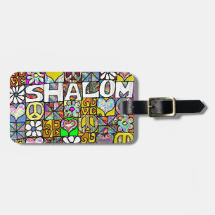 Retro 60s Psychedelische Shalom LIEFDE Bagagelabel