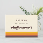 Retro 60s  Ringdrager Voorstel Kaart (Staand voorkant)
