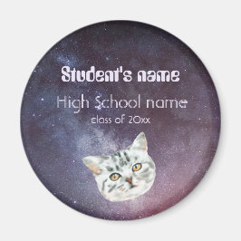 Retro 60s space galaxy graduation magneet