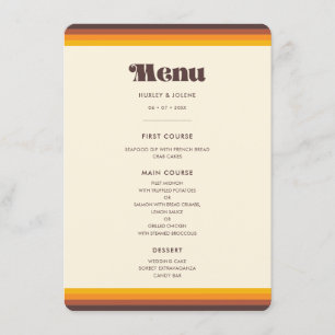 Retro 60s vintage cowedding menu