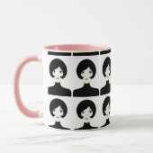 Retro 60's  vrouw: nostalgisch mok (Links)