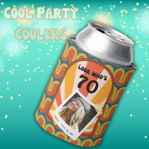 Retro 60's Wave gepersonaliseerde foto Blikjeskoeler