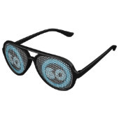 Retro 60th / aangepaste leeftijd blauwe racebaan s aviator zonnebril (Gekanteld)
