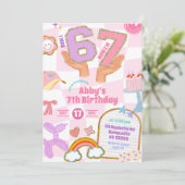 Retro 67 Aesthetic Patch Party Birthday Kaart (Staand voorkant)