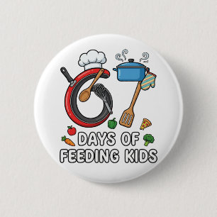 Retro 67 dagen kinderen luntdame cafetaria voeren ronde button 5,7 cm