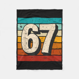 Retro 67 Meme Oud Zes Zeven Nummer Grappig 6 7 M Fleece Deken