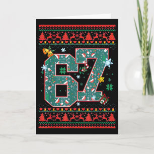 Retro 67 Six Seven Kersttrui Meme Kaart