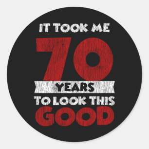 Retro 70 Jaar Oude Grappige 70e Verjaardagscadeau Ronde Sticker