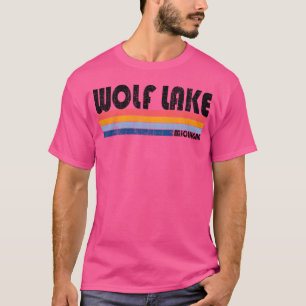 Retro 70er 80er stijl Wolf Lake familie T-shirt