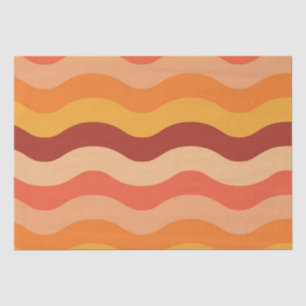 Retro 70er jaren groovy abstracte golven oranje en tissuepapier
