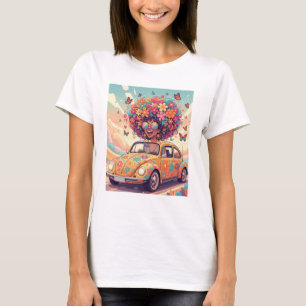 Retro 70er jaren Groovy Flower Power T-shirt
