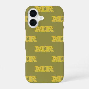 Retro 70er jaren Monogram Beginletters Patroon Gro iPhone 16 Hoesje