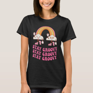 Retro 70er jaren trillingen vrede hippie blijf gro t-shirt