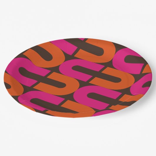 retro 70s 60s bloemenvormig papier pap papieren bordje (Gekanteld)