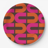 retro 70s 60s bloemenvormig papier pap papieren bordje (Voorkant)