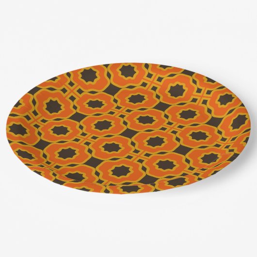 retro 70s 60s patroonpapier borden papieren bordje (Gekanteld)