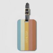 Retro 70s 60s streep vibe bagagelabel (Voorkant (verticaal))