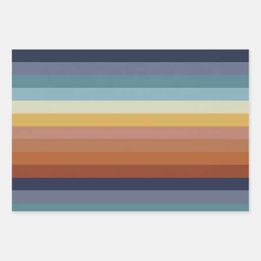 Retro 70s 60s  streep vibe inpakpapier vel (Voorkant 2)