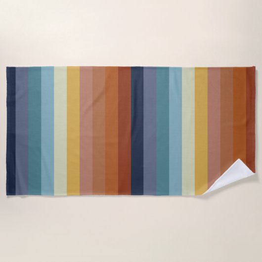 retro 70s 60s vibe strepen strandlaken (Voorkant)