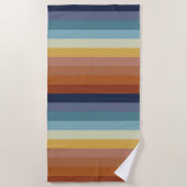 retro 70s 60s vibe strepen strandlaken (Voorkant)