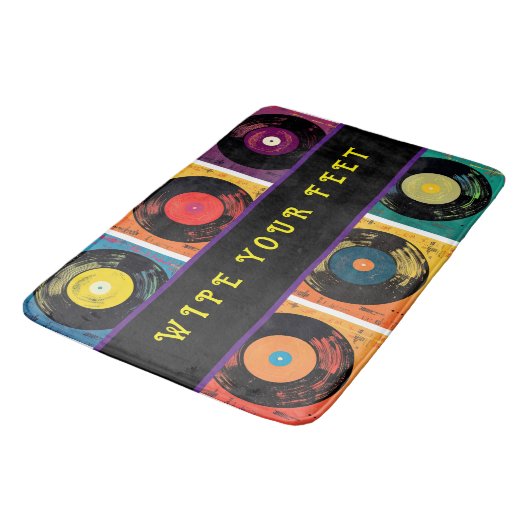 Retro 70s 60s Vinyl Record Album Badmat (Gekanteld)