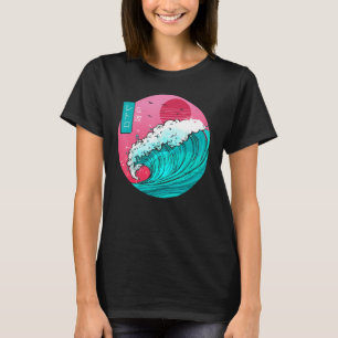  Retro 70s 80s Great Wave Off Kanagawa Vapo T-shirt