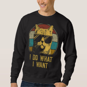 Retro 70s 80s Ik doe wat ik wil kat mijn kat 1 Trui