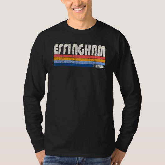 Retro 70s 80s Stijl Effingham Illinois T-shirt (Voorkant)