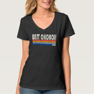 Retro 70s 80s Stijl West Okoboji Iowa T-shirt