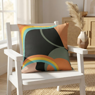 Retro 70s Abstracte Kunst Boho Midden-Eeuwse Accen Kussen