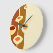 Retro 70s abstracte kunst grote klok (Hoek)