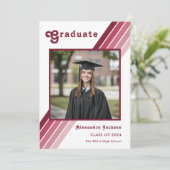 Retro 70s  Afstuderen foto aankondiging (Staand voorkant)