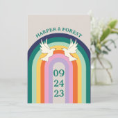 Retro 70s Arch Rainbow Kaart (Staand voorkant)