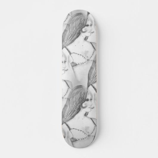 Retro 70s Bikini Girl Skateboard (Voorkant)