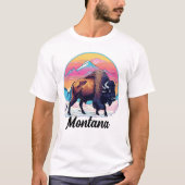 Retro 70s Bizon Design T-shirt (Voorkant)