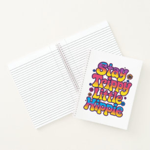 Retro 70s Blijf Trippy Kleine Hippie Kunst Notitieboek