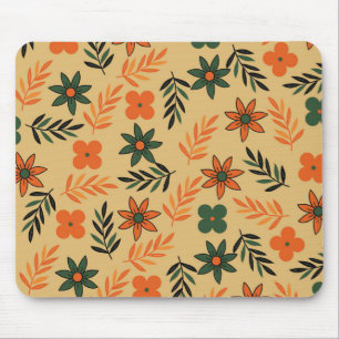 Retro 70s Bloemblaadjes Patroon Muismat